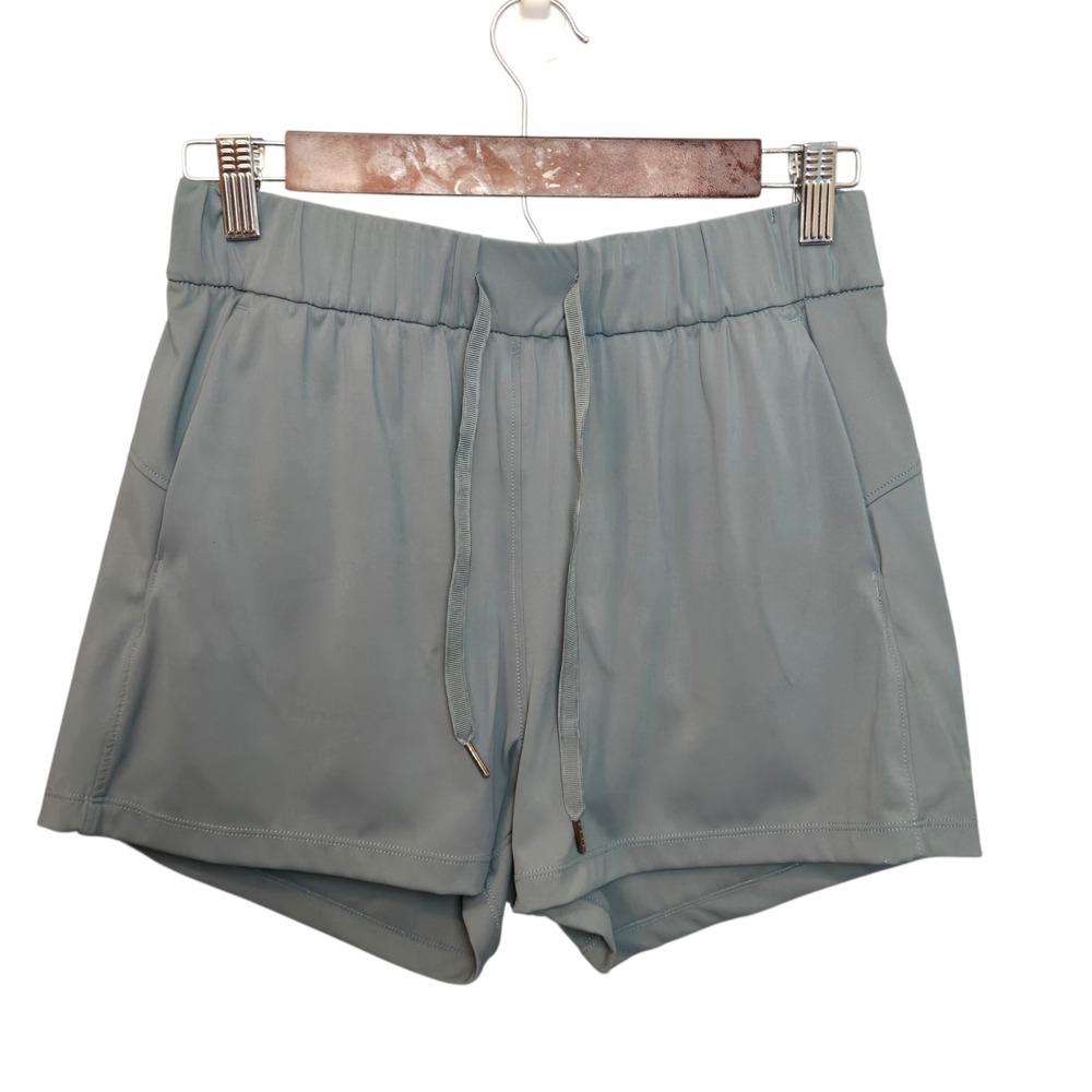 WILLIT Athletic Shorts Womens‎ Small Gray Blue Drawstring Pockets Nylon Spandex